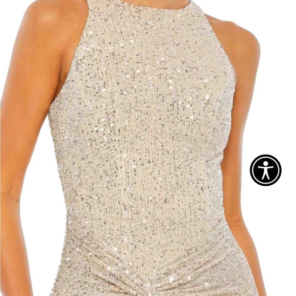 New Tantalizing Halter Neckline Mermaid Dress With Slit from Mac Duggal - - Picture 2 of 3